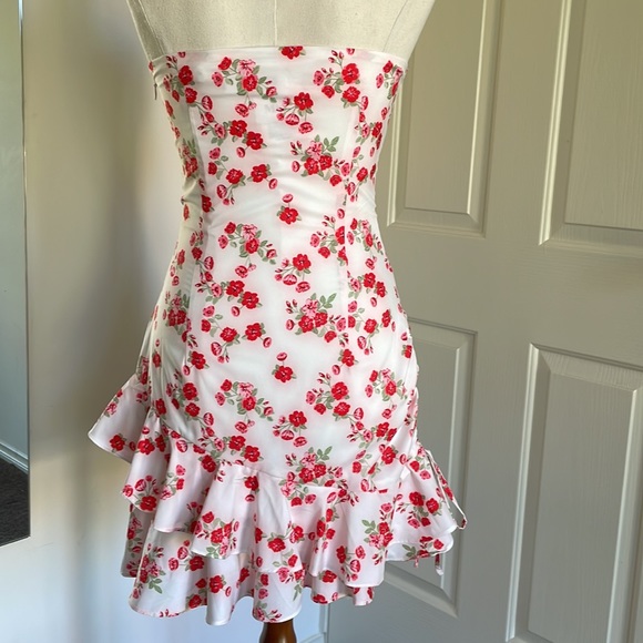 BNWT✨TIGER MIST. floral strapless mini dress - Picture 4 of 16